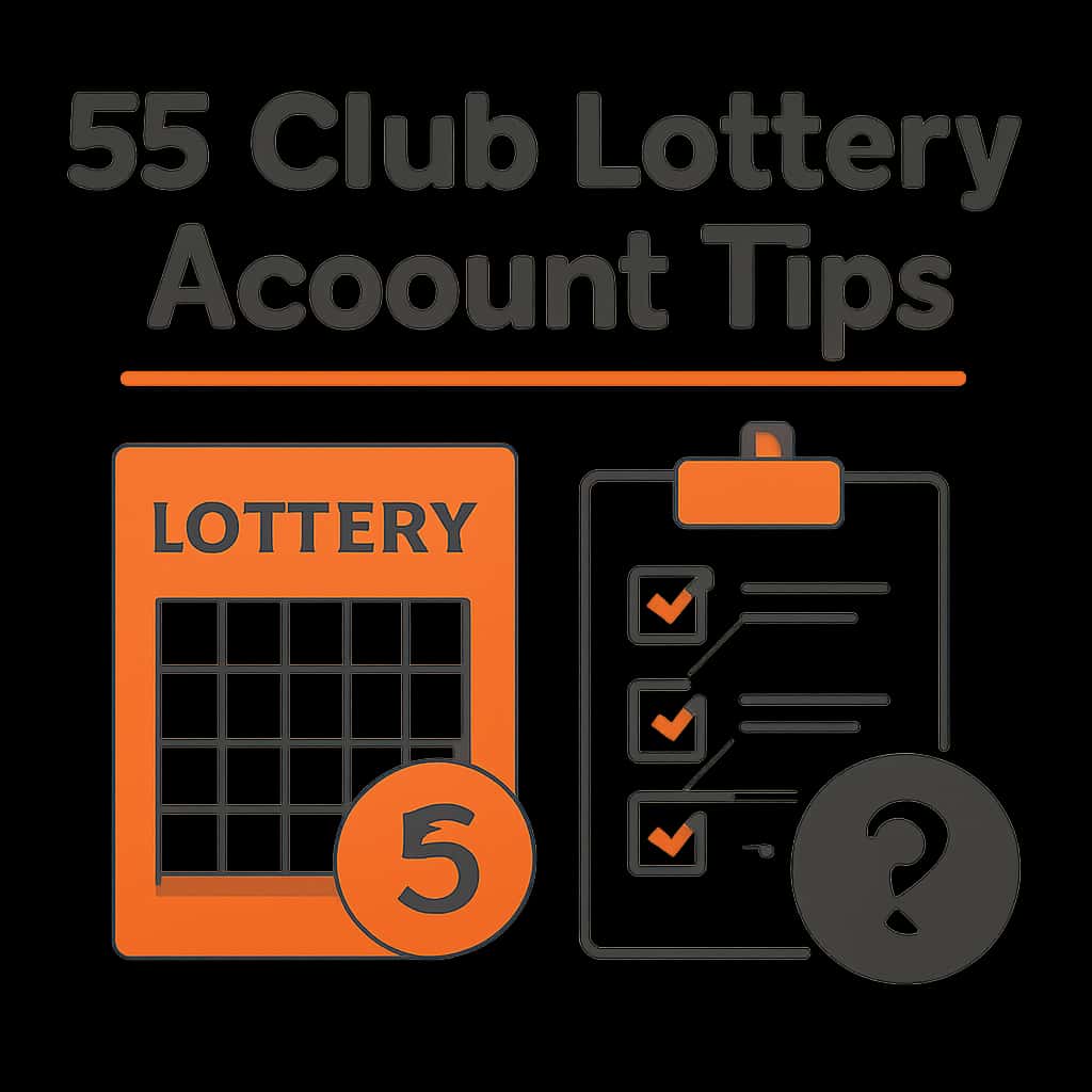 Illustration detailing 55 Club Lottery Account Tips.