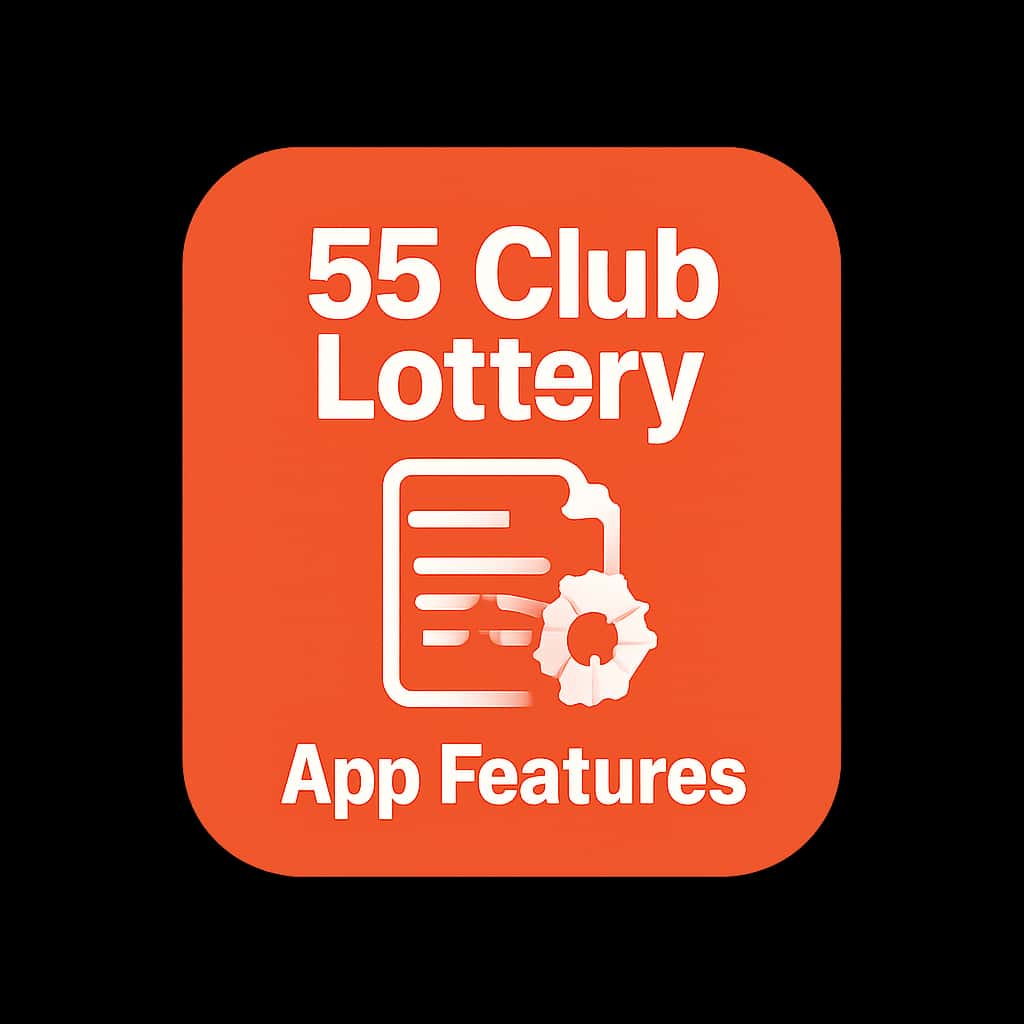 Icon illustrating the 55 Club Lottery app features in a professional manner.