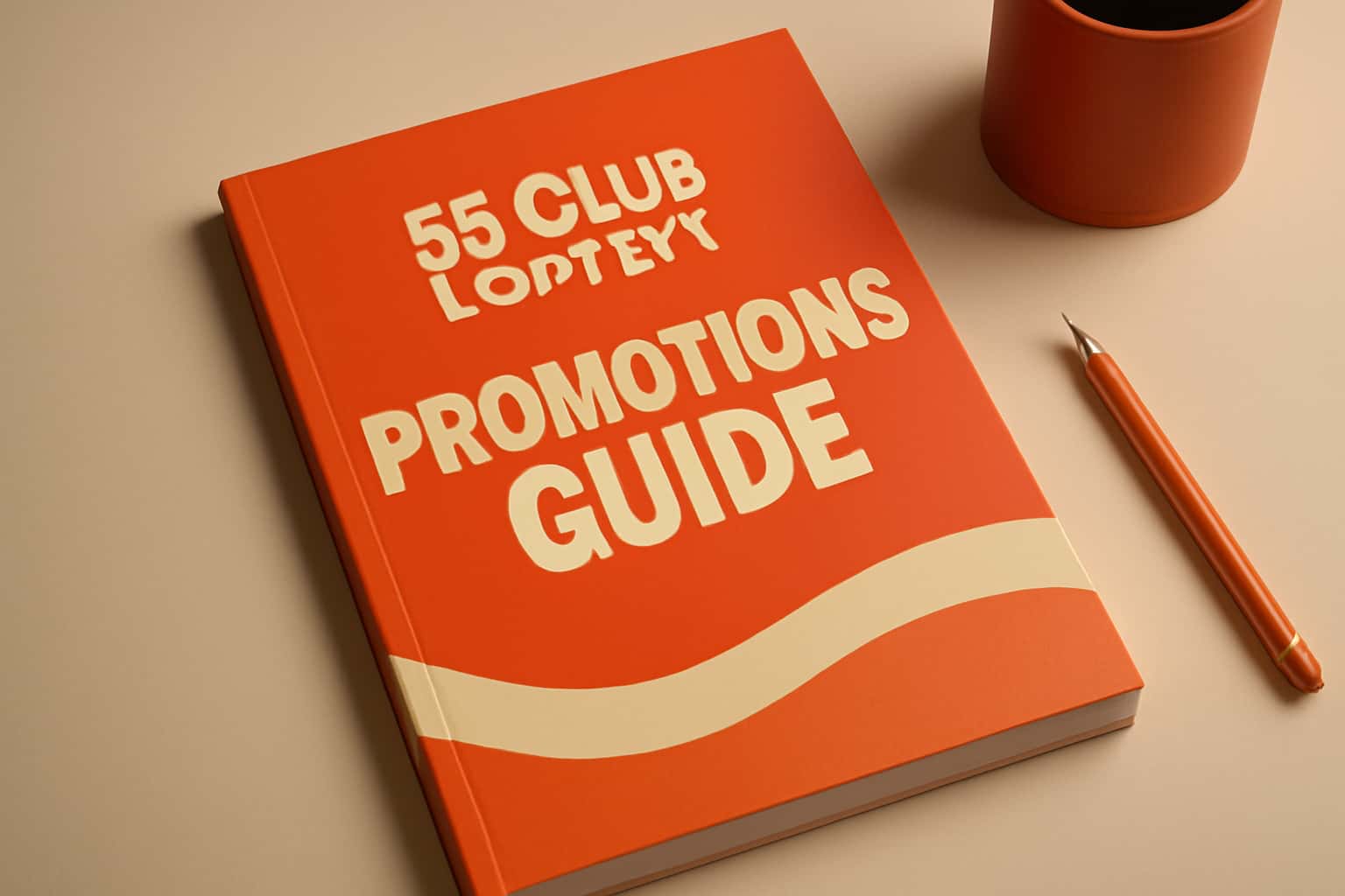 Informational scene featuring the 55 Club Lottery Promotions Guide.