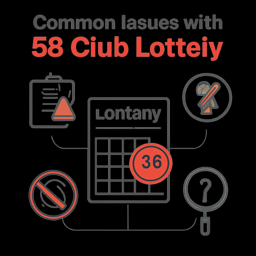 Educational diagram addressing common issues with 55 Club Lottery.
