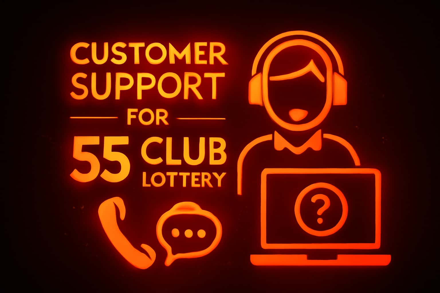 An informative visual representation related to Customer Support for 55 Club Lottery.