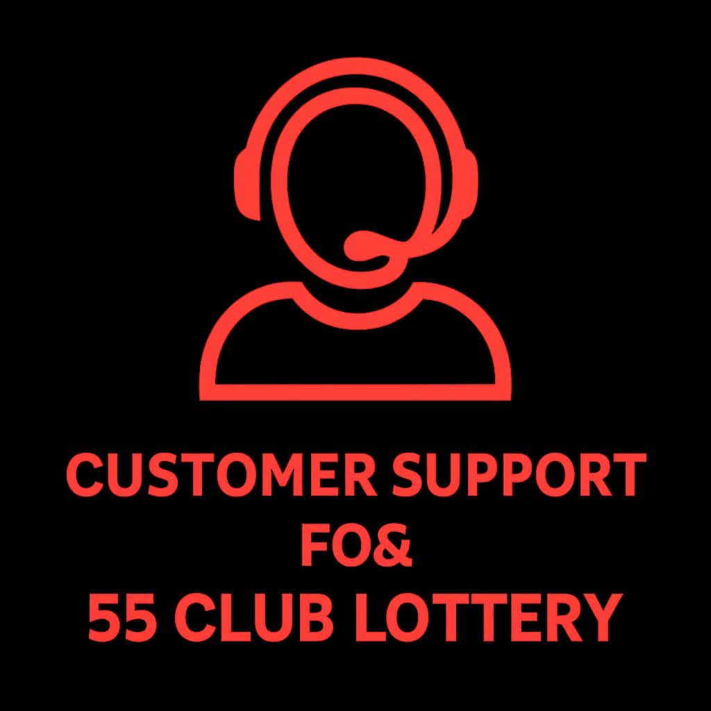 A professional icon for Customer Support for 55 Club Lottery.