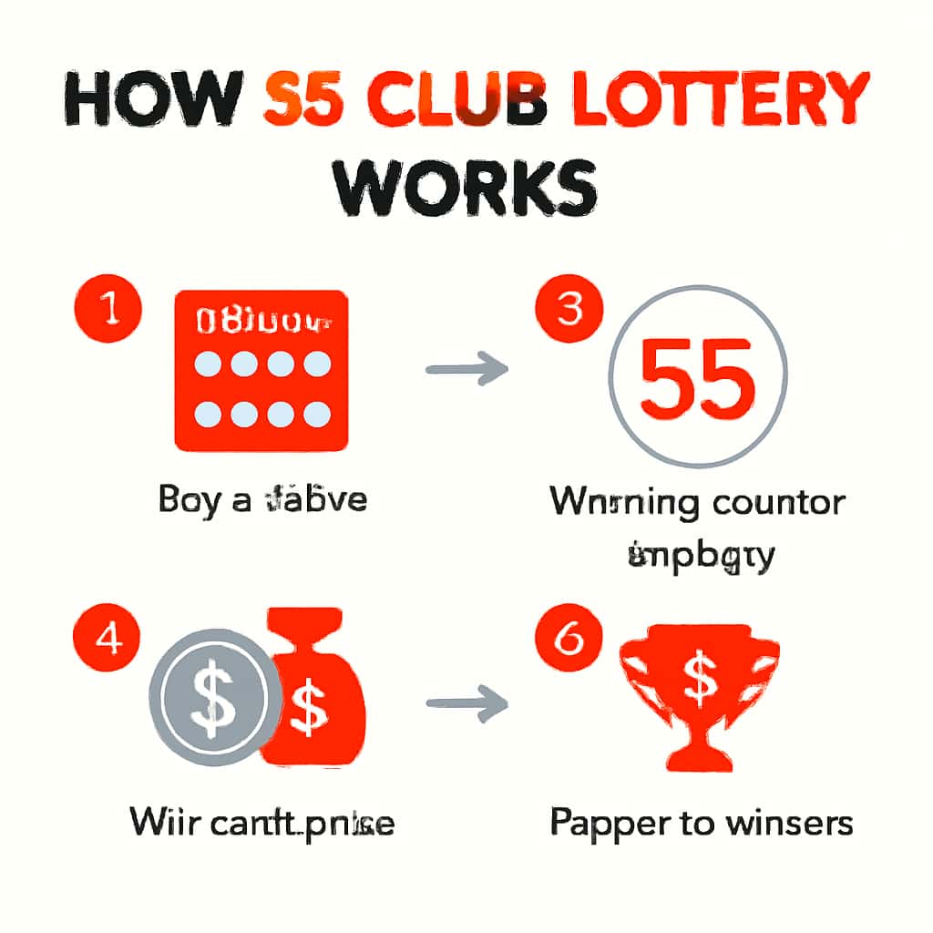 An educational diagram illustrating the 55 Club Lottery mechanisms.