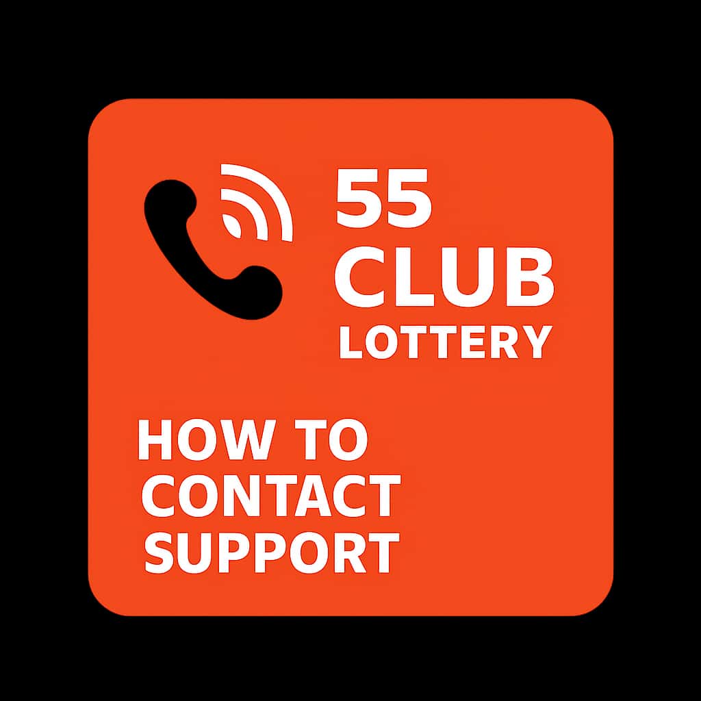 An icon representing 55 Club Lottery support contact options.