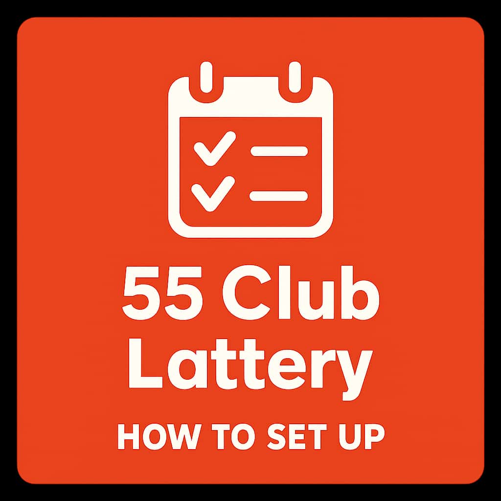 An icon representing the guide for setting up a 55 Club Lottery account.