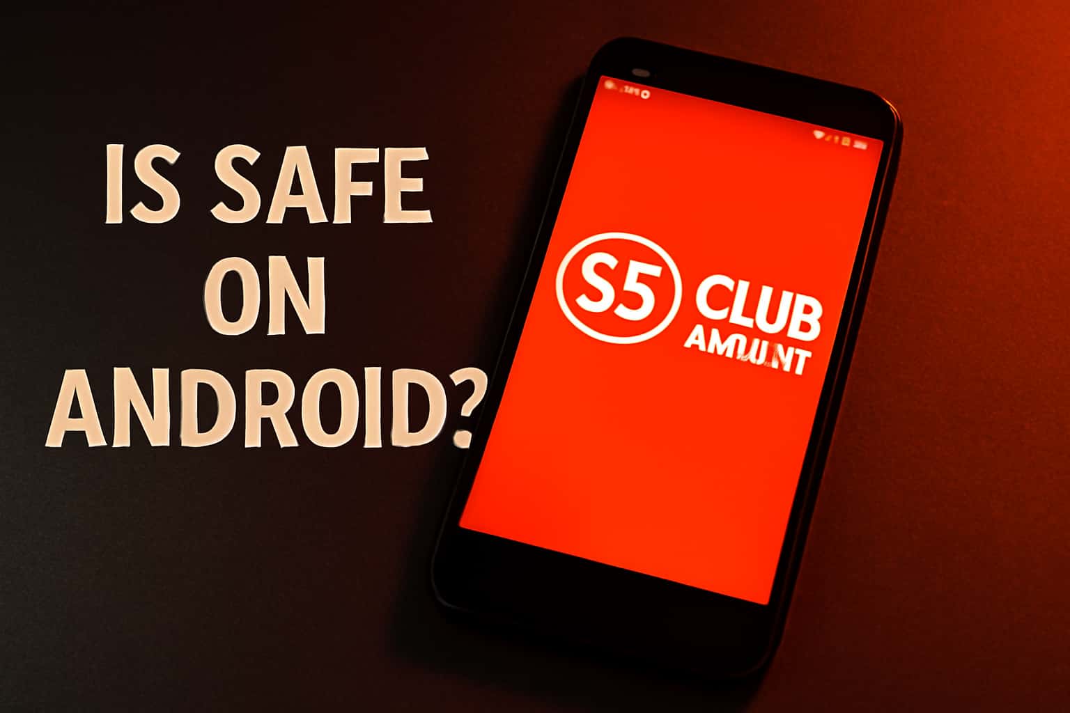 Informative visual representation regarding the safety of 55 Club Lottery on Android devices.