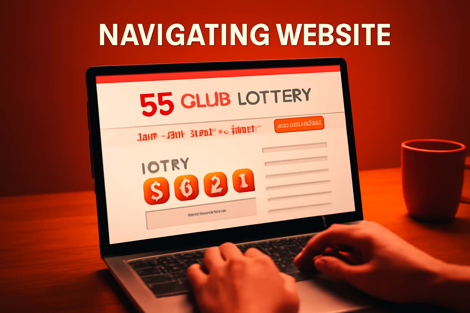 A visual representation of the 55 Club Lottery website navigation interface, showcasing user-friendly features.