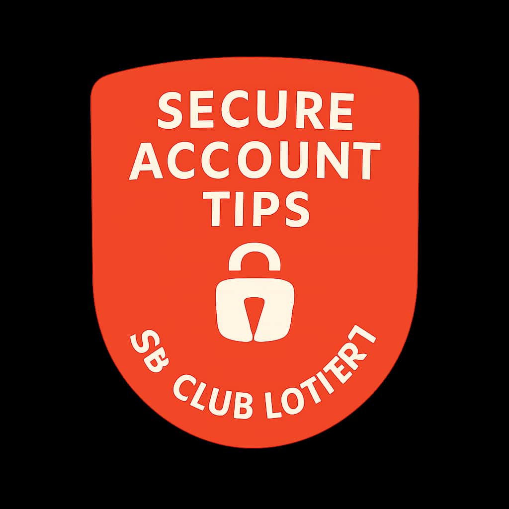 An icon representing secure account tips for the 55 Club Lottery.