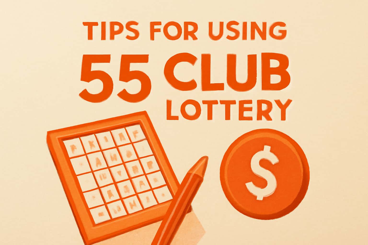 Informational graphic showcasing tips for using the 55 Club Lottery.